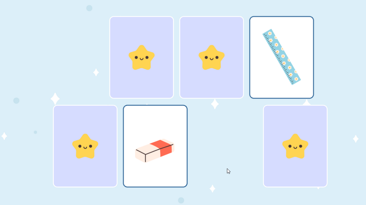 Jeu de mémoire sur les fournitures scolaires