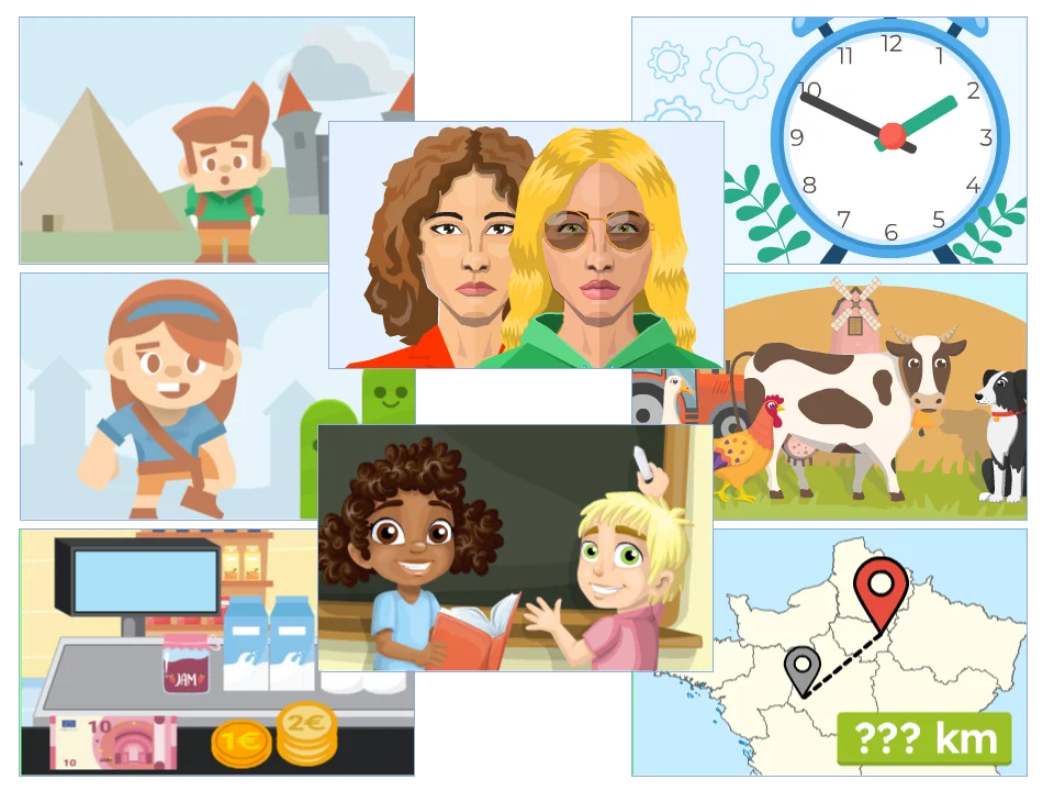 Aperçu de jeux éducatifs de mathématiques Edukatro pour les enfants du primaire